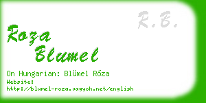 roza blumel business card